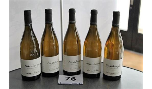 5 flessen à 75cl witte wijn, Domaine Durand Saint-Joseph, 2020